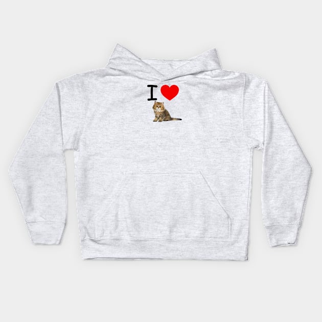 I HEART CUTE FLUFFY KITTEN Kids Hoodie by EmoteYourself